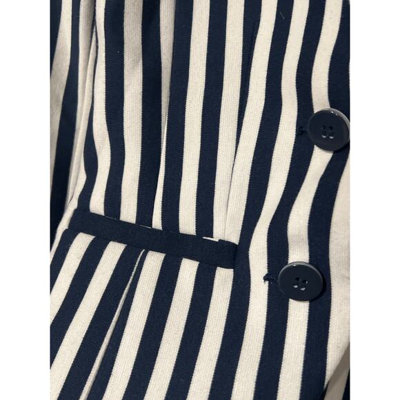 H&M Navy Blue & Cream Stripe Blazer, Size 4, KB402 - Picture 3 of 5